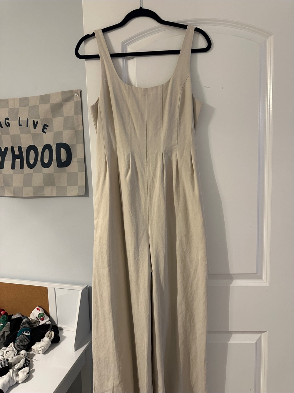 Madewell Wide-Leg Tank Jumpsuit in Drapey Twill Muted Stone Size 6 NWT